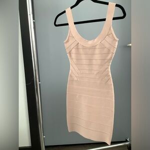 Hervé Légèr Mini Bandage Dress XS Salmon